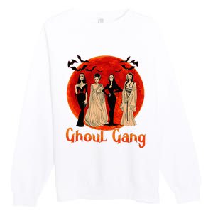 Ghoul Gang Horror Goth Queens Halloween Bride Funny Retro Premium Crewneck Sweatshirt