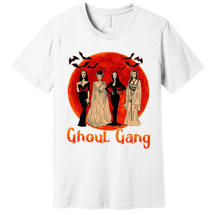 Ghoul Gang Horror Goth Queens Halloween Bride Funny Retro Premium T-Shirt