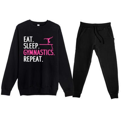 Gymnastics Gymnast Handstand Tumbling Premium Crewneck Sweatsuit Set