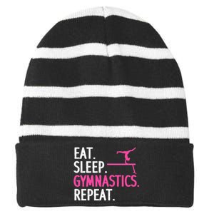 Gymnastics Gymnast Handstand Tumbling Striped Beanie with Solid Band