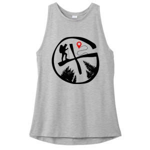 Geocaching Geocache Hiking Outdoors Ladies PosiCharge Tri-Blend Wicking Tank