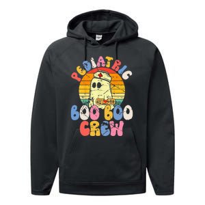 Groovy Ghost Halloween Pediatric RN Nurse Boo Boo Crew Performance Fleece Hoodie