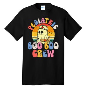 Groovy Ghost Halloween Pediatric RN Nurse Boo Boo Crew Tall T-Shirt