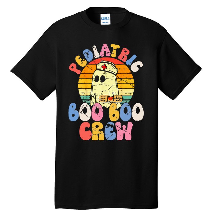 Groovy Ghost Halloween Pediatric RN Nurse Boo Boo Crew Tall T-Shirt