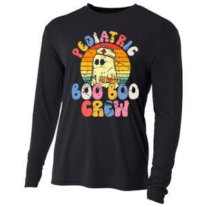 Groovy Ghost Halloween Pediatric RN Nurse Boo Boo Crew Cooling Performance Long Sleeve Crew