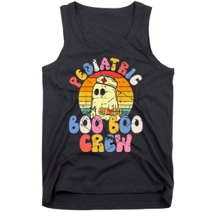 Groovy Ghost Halloween Pediatric RN Nurse Boo Boo Crew Tank Top