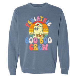 Groovy Ghost Halloween Pediatric RN Nurse Boo Boo Crew Garment-Dyed Sweatshirt