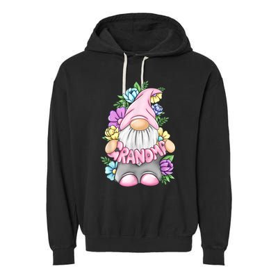 Gnome Grandma Happy Easter Day Art Flower For Mom Gnomies Garment-Dyed Fleece Hoodie