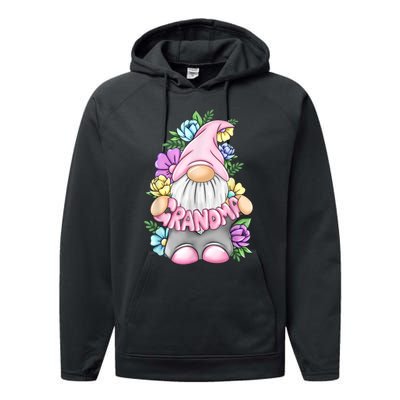 Gnome Grandma Happy Easter Day Art Flower For Mom Gnomies Performance Fleece Hoodie