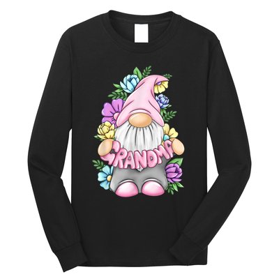 Gnome Grandma Happy Easter Day Art Flower For Mom Gnomies Long Sleeve Shirt