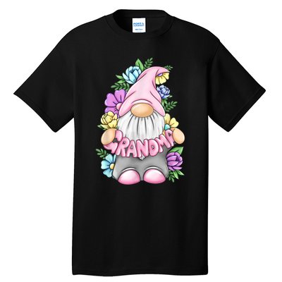 Gnome Grandma Happy Easter Day Art Flower For Mom Gnomies Tall T-Shirt