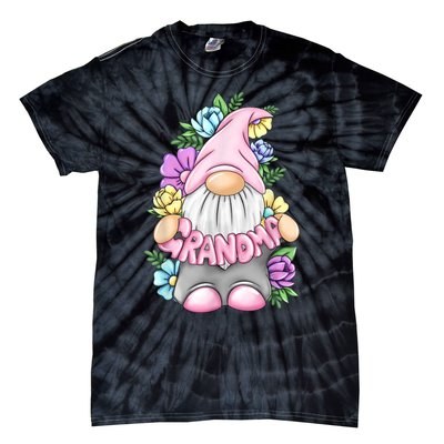 Gnome Grandma Happy Easter Day Art Flower For Mom Gnomies Tie-Dye T-Shirt