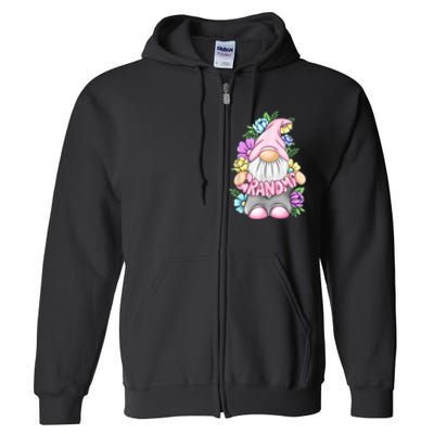 Gnome Grandma Happy Easter Day Art Flower For Mom Gnomies Full Zip Hoodie