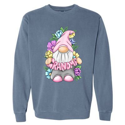 Gnome Grandma Happy Easter Day Art Flower For Mom Gnomies Garment-Dyed Sweatshirt