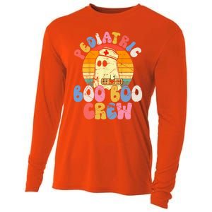 Groovy Ghost Halloween Pediatric Rn Nurse Boo Boo Crew Gift Cooling Performance Long Sleeve Crew