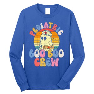 Groovy Ghost Halloween Pediatric Rn Nurse Boo Boo Crew Gift Long Sleeve Shirt