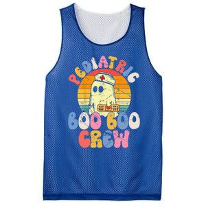 Groovy Ghost Halloween Pediatric Rn Nurse Boo Boo Crew Gift Mesh Reversible Basketball Jersey Tank