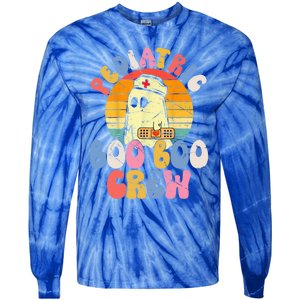 Groovy Ghost Halloween Pediatric Rn Nurse Boo Boo Crew Gift Tie-Dye Long Sleeve Shirt