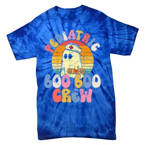 Groovy Ghost Halloween Pediatric Rn Nurse Boo Boo Crew Gift Tie-Dye T-Shirt