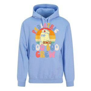 Groovy Ghost Halloween Pediatric Rn Nurse Boo Boo Crew Gift Unisex Surf Hoodie