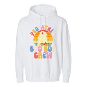 Groovy Ghost Halloween Pediatric Rn Nurse Boo Boo Crew Gift Garment-Dyed Fleece Hoodie