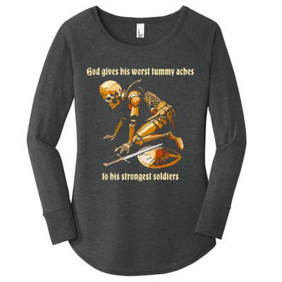 God Gives His Worst Tummy Aches To His Strongest Soldiers Women's Perfect Tri Tunic Long Sleeve Shirt