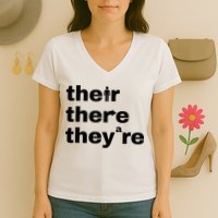 Grammar Geek Hilarious English Classroom Humor Women's V-Neck T-Shirt