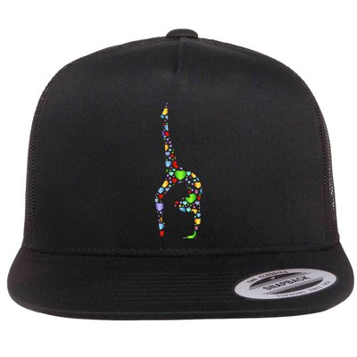 Gymnastics Gift Hearts Gymnast Gifts Flat Bill Trucker Hat