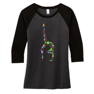 Gymnastics Gift Hearts Gymnast Gifts Women's Tri-Blend 3/4-Sleeve Raglan Shirt