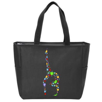 Gymnastics Gift Hearts Gymnast Gifts Zip Tote Bag