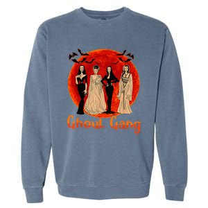 Ghoul Gang Horror Goth Queens Halloween Bride Funny Retro Garment-Dyed Sweatshirt