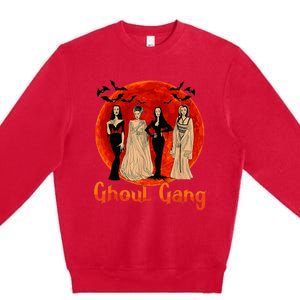 Ghoul Gang Horror Goth Queens Halloween Bride Funny Retro Premium Crewneck Sweatshirt