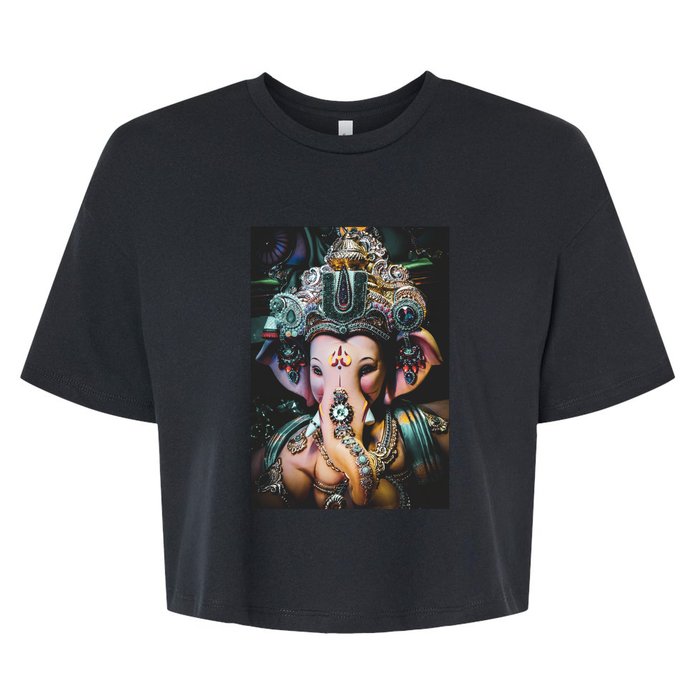 Ganesha Ganapati Hindu Yoga Meditation Gift Bella+Canvas Jersey Crop Tee