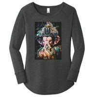 Ganesha Ganapati Hindu Yoga Meditation Gift Women's Perfect Tri Tunic Long Sleeve Shirt