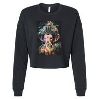 Ganesha Ganapati Hindu Yoga Meditation Gift Cropped Pullover Crew