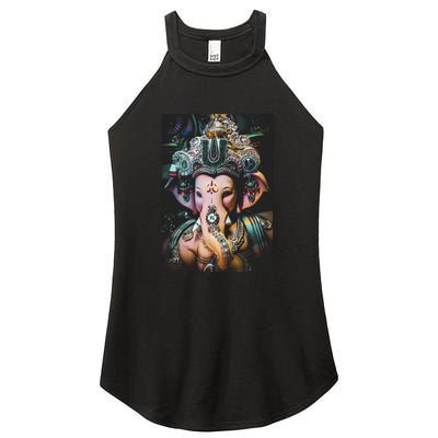 Ganesha Ganapati Hindu Yoga Meditation Gift Women's Perfect Tri Rocker Tank