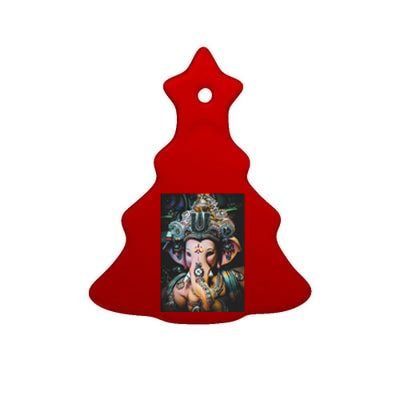 Ganesha Ganapati Hindu Yoga Meditation Gift Ceramic Tree Ornament