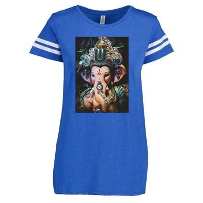 Ganesha Ganapati Hindu Yoga Meditation Gift Enza Ladies Jersey Football T-Shirt