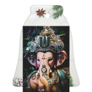 Ganesha Ganapati Hindu Yoga Meditation Gift Ceramic Bell Ornament