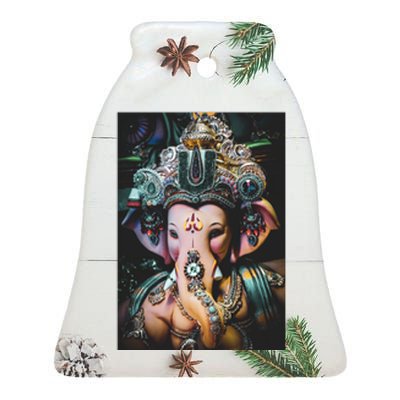 Ganesha Ganapati Hindu Yoga Meditation Gift Ceramic Bell Ornament