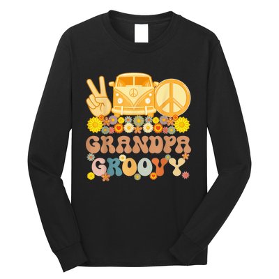 Groovy Grandpa Hippie Peace Retro Matching Party Family Long Sleeve Shirt