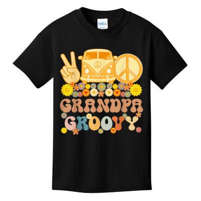 Groovy Grandpa Hippie Peace Retro Matching Party Family Kids T-Shirt