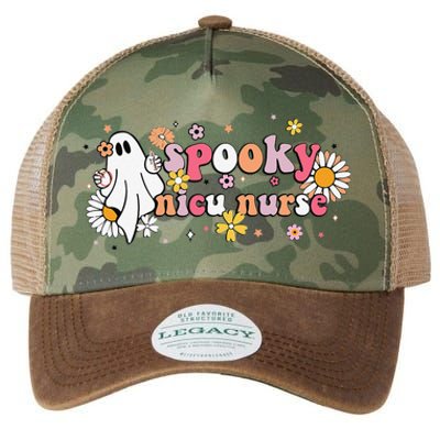 Groovy Ghost Halloween Floral Spooky Nicu Nurse Legacy Tie Dye Trucker Hat