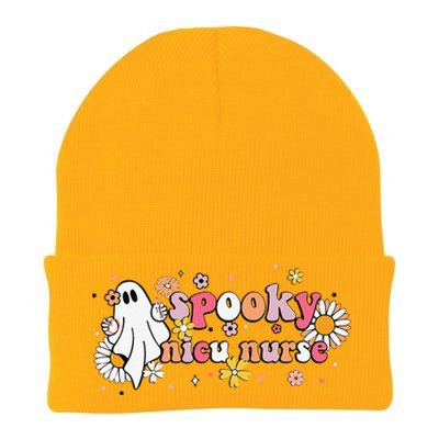 Groovy Ghost Halloween Floral Spooky Nicu Nurse Knit Cap Winter Beanie