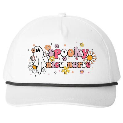 Groovy Ghost Halloween Floral Spooky Nicu Nurse Snapback Five-Panel Rope Hat