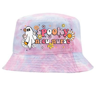 Groovy Ghost Halloween Floral Spooky Nicu Nurse Tie-Dyed Bucket Hat