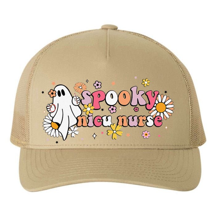 Groovy Ghost Halloween Floral Spooky Nicu Nurse Yupoong Adult 5-Panel Trucker Hat