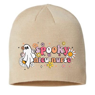 Groovy Ghost Halloween Floral Spooky Nicu Nurse Sustainable Beanie