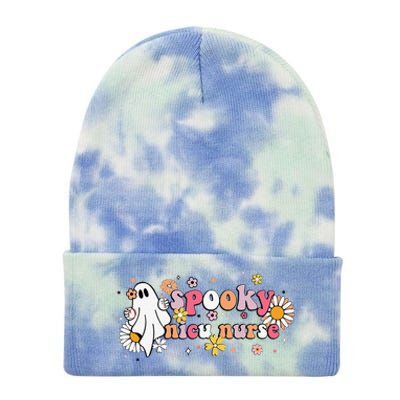 Groovy Ghost Halloween Floral Spooky Nicu Nurse Tie Dye 12in Knit Beanie