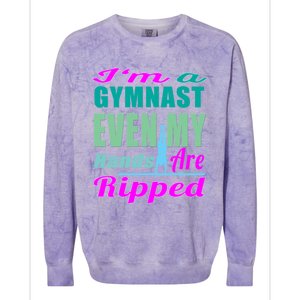 Gymnastics Gift Hands Ripped From A Bars Gift Colorblast Crewneck Sweatshirt